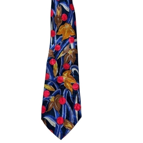 Take 6 by Kashani Silk Tie Made in italy multicolor Floral Polka Dots 3.5” Wide - Picture 2 of 8